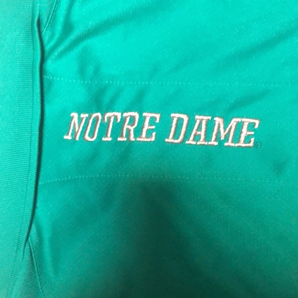 Adidas Climalite Green Gold Fighting Irish Notre Dame Sports Jersey  Polo Shirt - Picture 8 of 11